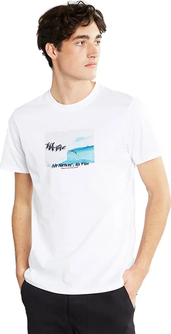 Dedicated Dedicated T-shirt Stockholm No Nature No Fun White Мъже - Тениски Dedicated - Бял - 20424-XL - Size: XL
