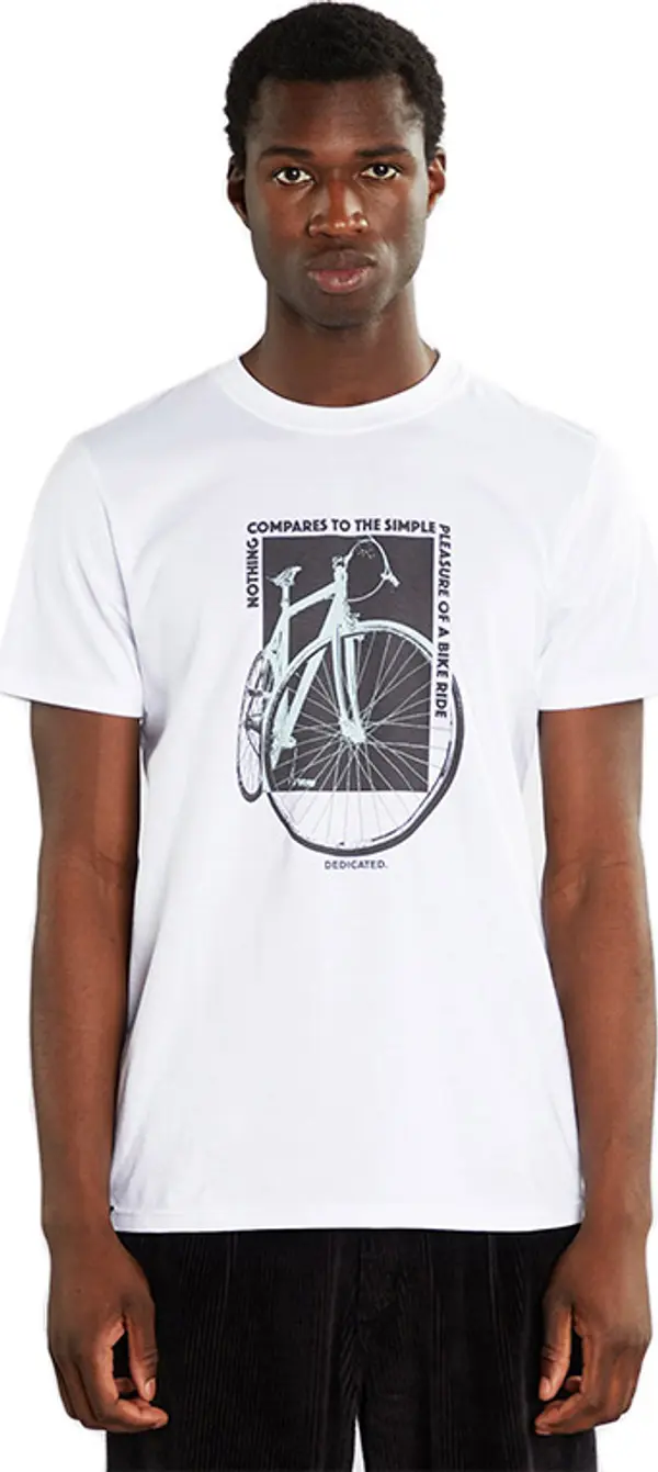 Dedicated Dedicated T-shirt Stockholm Simple Bike Ride White Мъже - Тениски Dedicated - Бял - 20446-XL - Size: XL