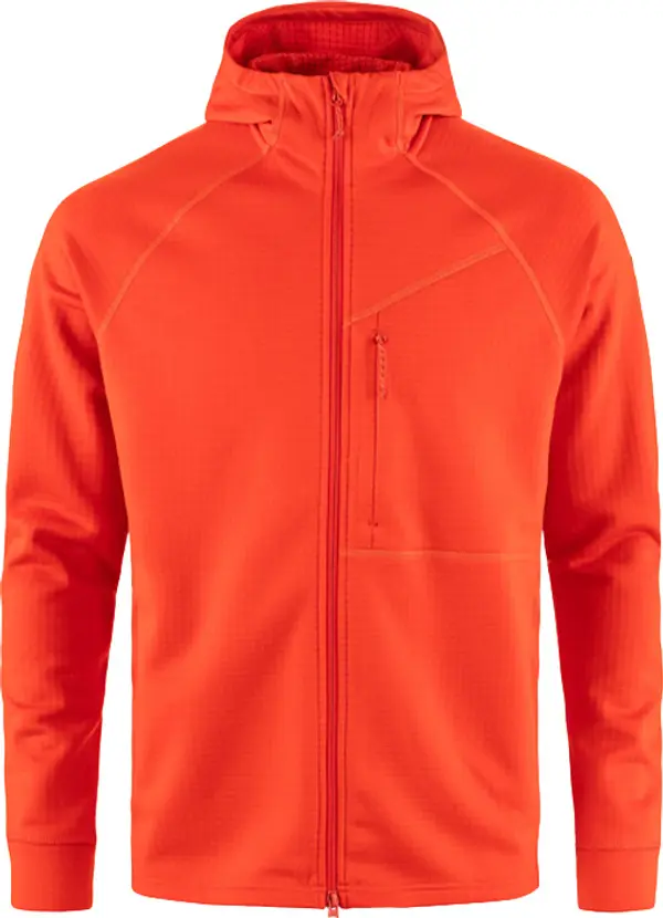 Fjällräven Fjällräven Abisko Grid Fleece Hoodie M Мъже - Суитшърти и блузи с качулка Fjällräven - Червен - F12600228-214-S - Size: S