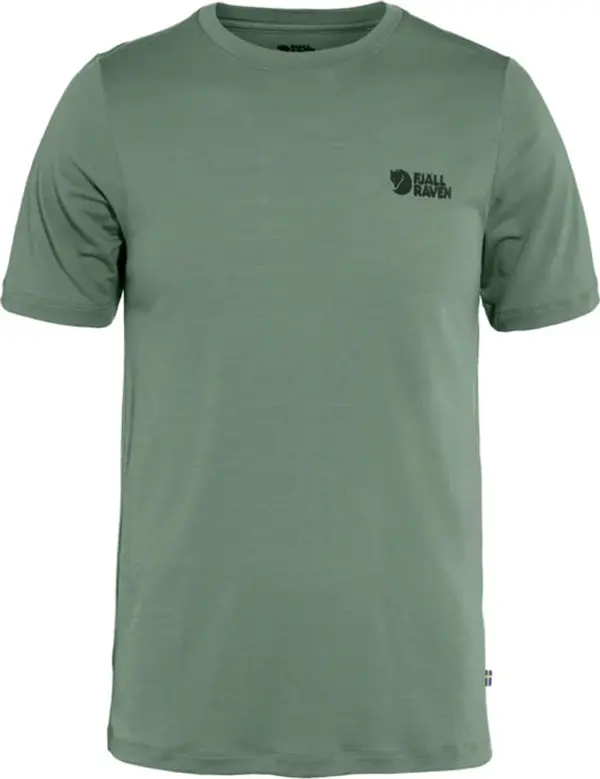 Fjällräven Fjällräven Abisko Wool Logo SS M Patina Green Мъже - Тениски Fjällräven - Зелен - F86977-614-M - Size: M