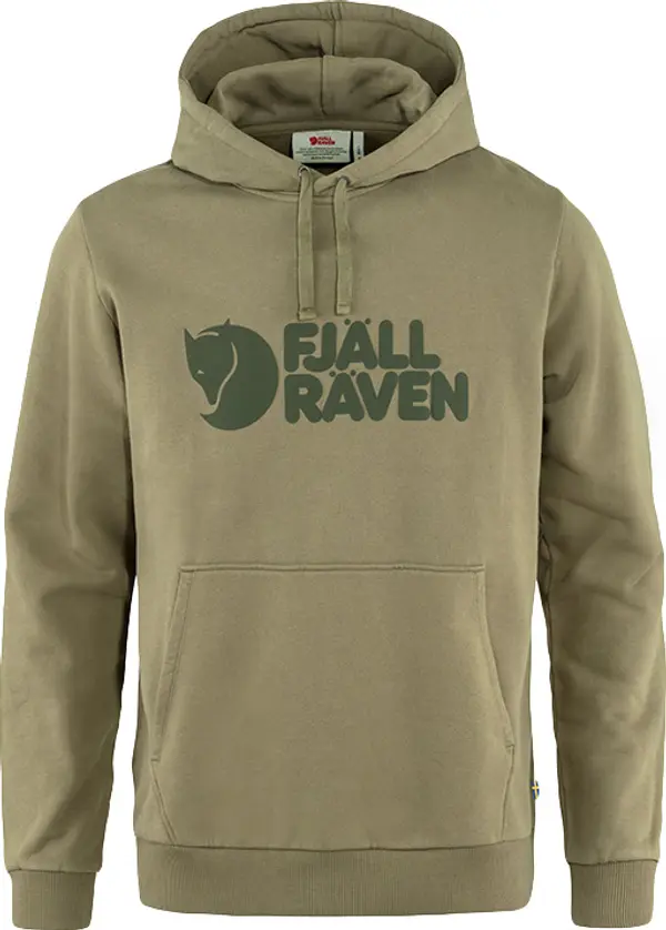 Fjällräven Fjällräven Logo Hoodie M Light Olive Мъже - Суитшърти и блузи с качулка Fjällräven - Зелен - F84144-622-M - Size: M