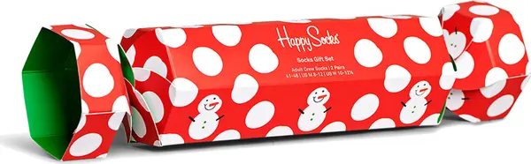 Happy Socks Happy Socks 2-Pack Big Dot Snowman Gift Set Мъже - Чорапи Happy Socks - Многоцветен - XBDS02-6500-4-7 - Size: 4-7