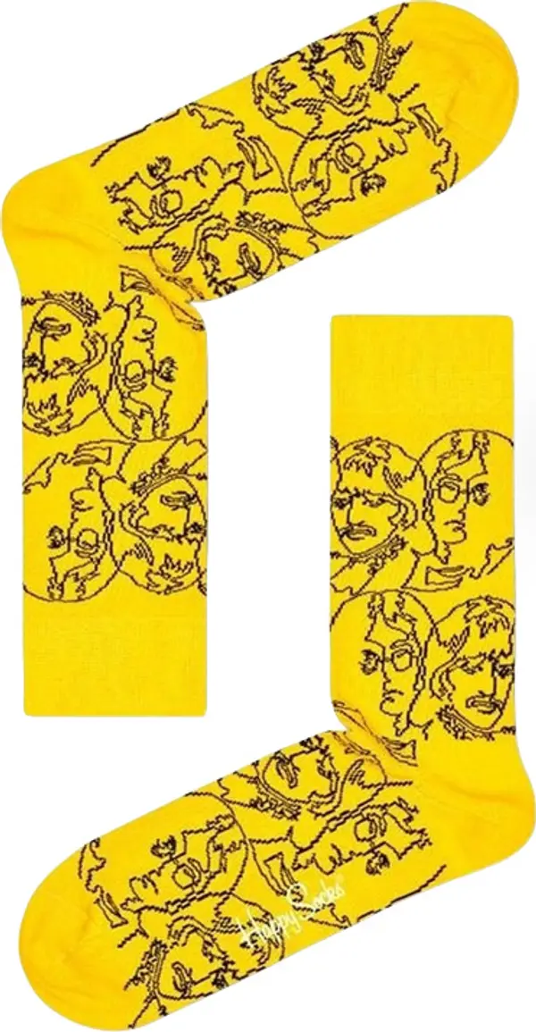Happy Socks Happy Socks Beatles Lines Sock Unisex - Чорапи Happy Socks - Жълт - BEA01-2203-4-7 - Size: 4-7