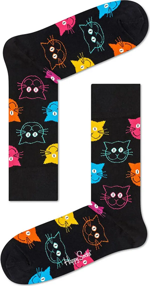 Happy Socks Happy Socks Cat Sock Unisex - Чорапи Happy Socks - Черен - MJA01-9050-4-7 - Size: 4-7