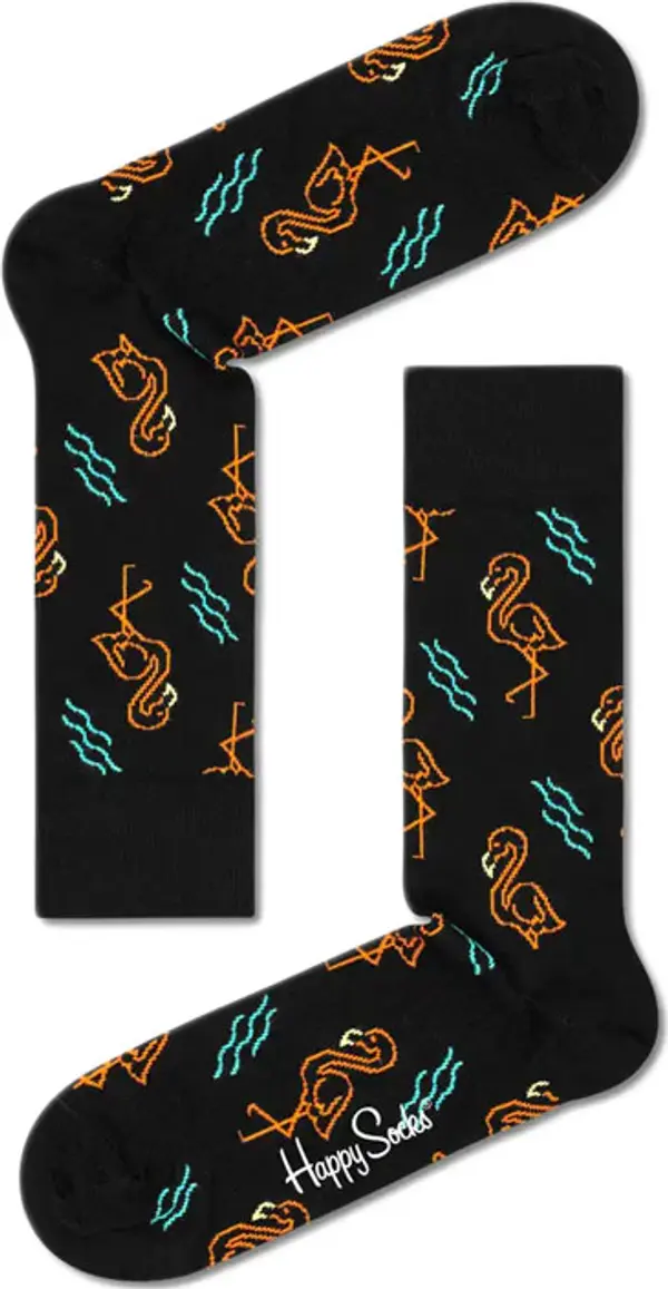 Happy Socks Happy Socks Flamingo Sock Unisex - Чорапи Happy Socks - Черен - FAM01-9300-4-7 - Size: 4-7