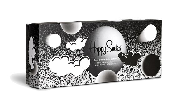 Happy Socks Happy Socks Black and White Socks Gift Set 4-Pack