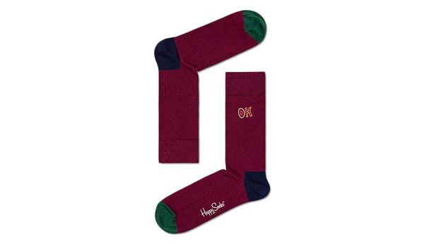 Happy Socks Happy Socks Embroidery Ok Sock