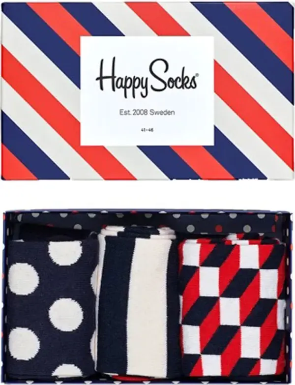 Happy Socks Happy Socks Stripe Gift Box Unisex - Чорапи Happy Socks - Многоцветен - XSTR08-6000-4-7 - Size: 4-7