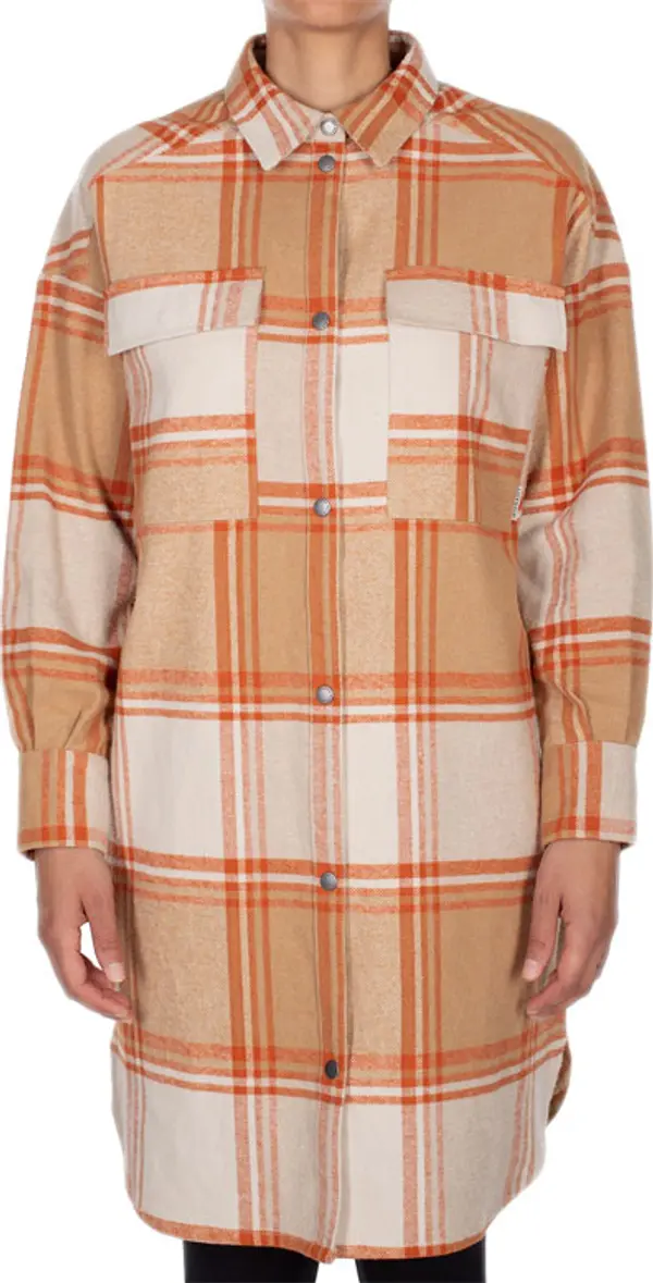 IrieDaily IrieDaily Checky Shirt Jacket Beige Жени - Якета IrieDaily - Оранжев - 561D340-603-M - Size: M