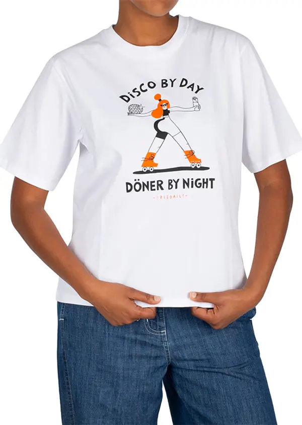 IrieDaily IrieDaily Disco Day T-Shirt Жени - Тениски IrieDaily - Бял - 165B482-710-S - Size: S