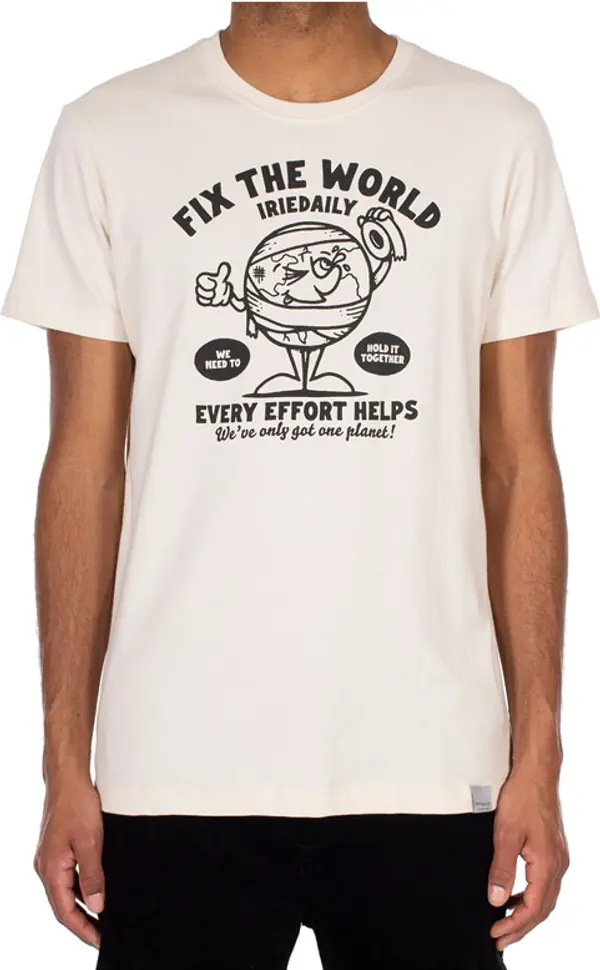 IrieDaily IrieDaily Fix The World Tee Мъже - Тениски IrieDaily - Бял - 112D443-514-M - Size: M