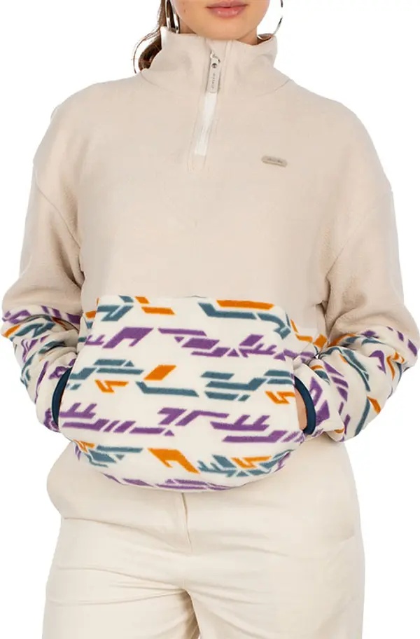 IrieDaily IrieDaily Half Indi Troyer Chalk Жени - Суитшърти и блузи с качулка IrieDaily - Светло кафяв - 261D350-605-L - Size: L