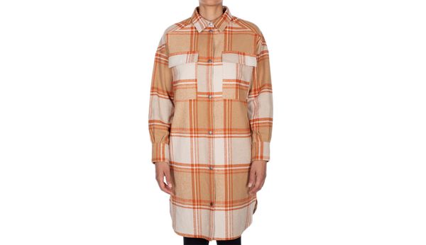 IrieDaily IrieDaily Checky Shirt Jacket Beige