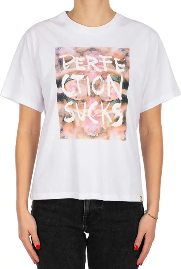 IrieDaily IrieDaily Perfection Tee White Жени - Тениски IrieDaily - Бял - 163B562-710-XS - Size: XS