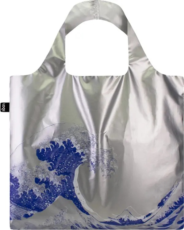 LOQI Loqi Katsushika Hokusai - The Great Wave Metallic Silver Bag Unisex - Раници и чанти LOQI - Сив - HO.WA.SI-One-size - Size: One size