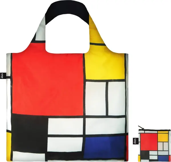 LOQI Loqi PIET MONDRIAN Composition with Red, Yellow, Blue and Black Recycled Bag Unisex - Раници и чанти LOQI - Многоцветен - PM.CO.R-One-size - Size: One