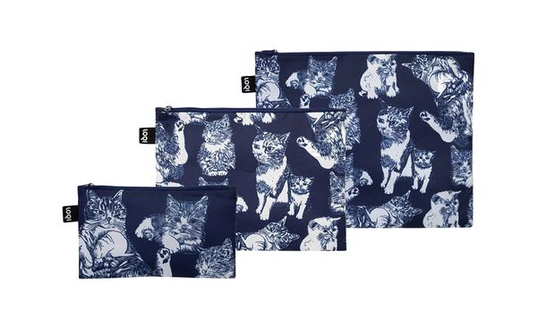 Loqi Loqi Red Poppy Bee - Cats Recycled Zip Pockets