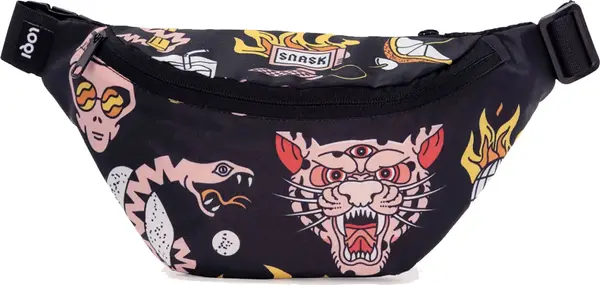 LOQI Loqi SNASK Tiger Snake Beer Black Recycled Bumbag Unisex - Раници и чанти LOQI - Син - BB.SN.TB-One-size - Size: One size