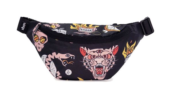 Loqi Loqi SNASK Tiger Snake Beer Black Recycled Bumbag