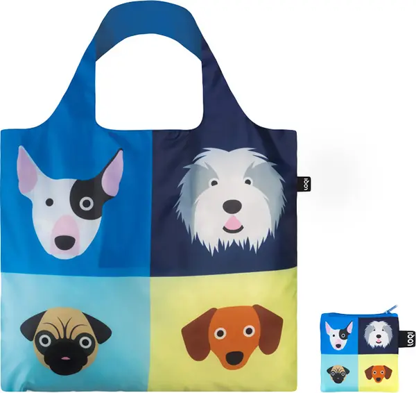 LOQI Loqi STEPHEN CHEETHAM Dogs Recycled Bag Unisex - Раници и чанти LOQI - Син - SC.DO.R-One-size - Size: One size