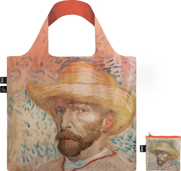 LOQI Loqi VINCENT VAN GOGH Self Portrait with Straw Hat Bag Unisex - Раници и чанти LOQI - Червен - VG.SH-One-size - Size: One size