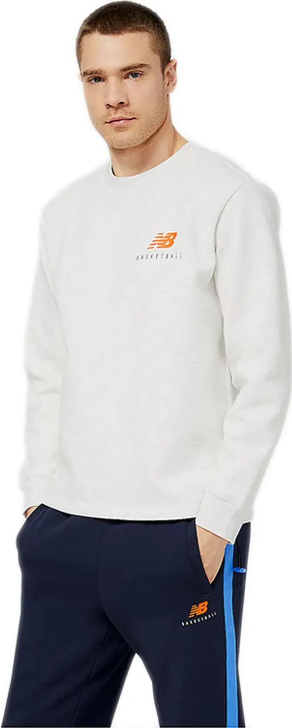 New Balance New Balance Hoops Abstract Crew Мъже - Тениски New Balance - Сив - MT23586SAH-M - Size: M