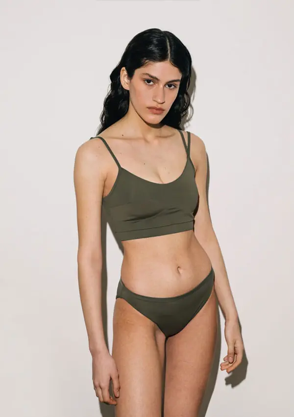 Norba Clothing Norba Split Swim Top Green Жени - Бельо Norba Clothing - Зелен - NRB-SB-G-L - Size: L