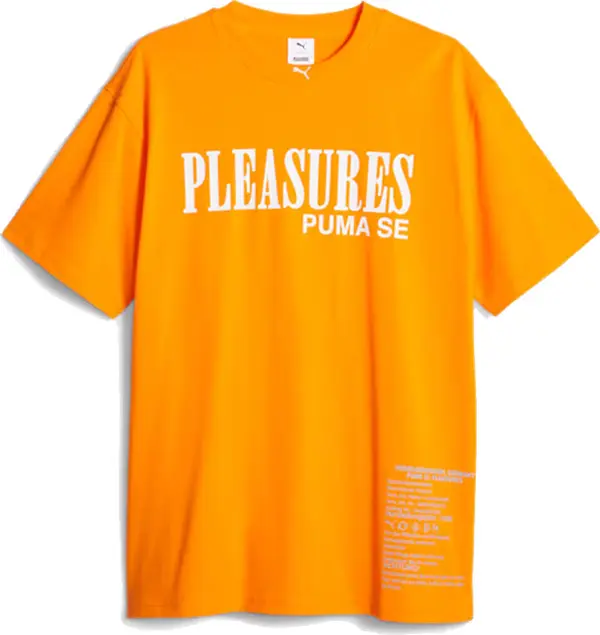 Puma Puma x PLEASURES Typo Tee Мъже - Тениски Puma - Оранжев - 620878-73-XL - Size: XL