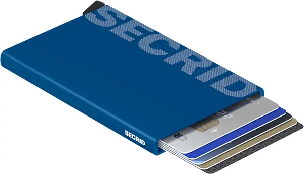 Secrid Secrid Cardprotector Laser Logo Blue Unisex - Портфейли Secrid - Син - CLa-Logo-Blue-One-size - Size: One size