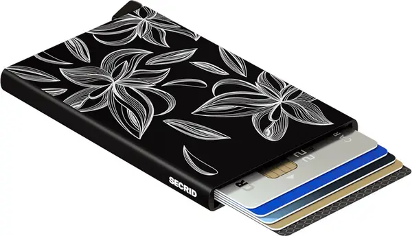 Secrid Secrid Cardprotector Laser Magnolia Black Unisex - Портфейли Secrid - Черен - CLa-Magnolia-Black-One-size - Size: One size