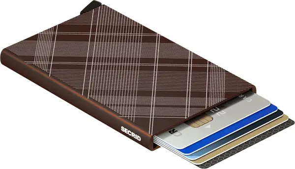 Secrid Secrid Cardprotector Laser tartan Brown Unisex - Портфейли Secrid - Кафяв - CLa-Tartan-brown-One-size - Size: One size
