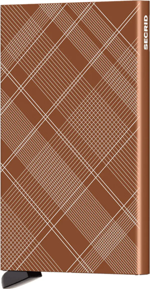 Secrid Secrid Cardprotector Laser Tartan Rust Unisex - Портфейли Secrid - Светло кафяв - CLa-Tartan-Rust-One-size - Size: One size