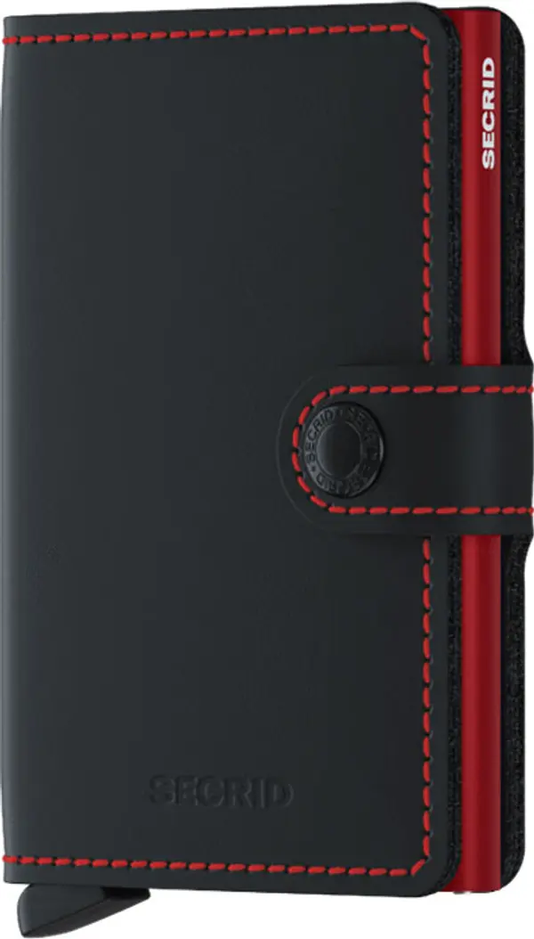 Secrid Secrid Miniwallet Matte Black & Red Unisex - Портфейли Secrid - Черен - MM-Black-Red-One-size - Size: One size