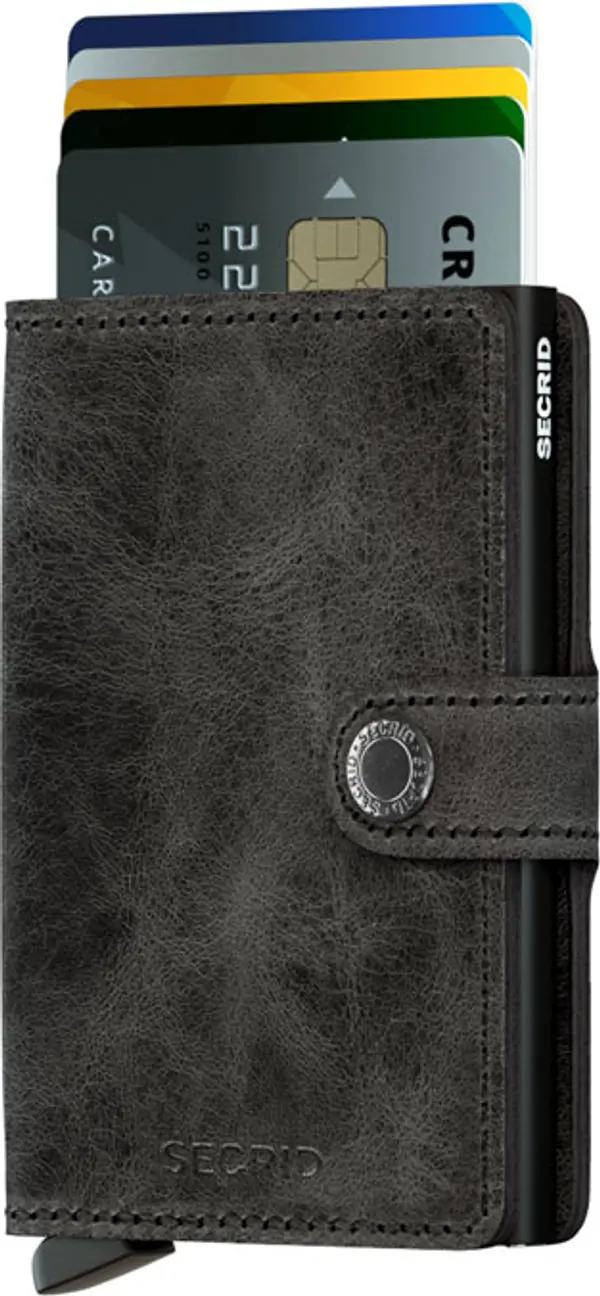 Secrid Secrid Miniwallet Vintage Black Unisex - Портфейли Secrid - Черен - MV-BLACK-One-size - Size: One size