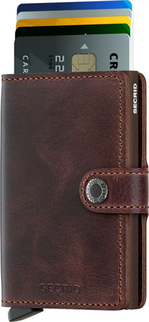 Secrid Secrid Miniwallet Vintage Chocolate Unisex - Портфейли Secrid - Кафяв - M-VINTAGE-CHOCOLATE-One-size - Size: One size