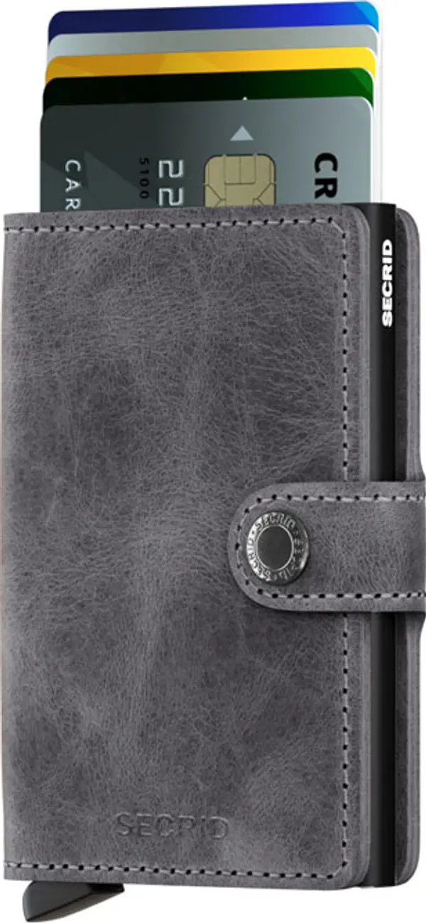 Secrid Secrid Miniwallet Vintage Grey Black Unisex - Портфейли Secrid - Черен - MV-Grey-Black-One-size - Size: One size