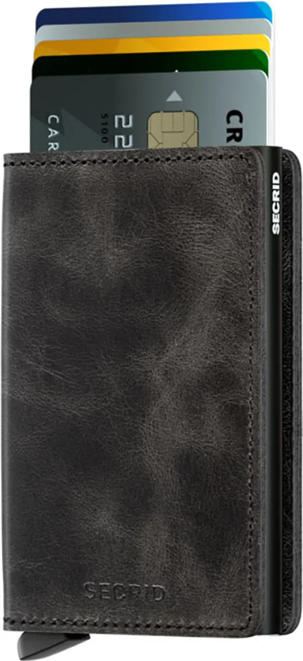 Secrid Secrid Slimwallet Vintage Black Unisex - Портфейли Secrid - Черен - SV-BLACK-One-size - Size: One size