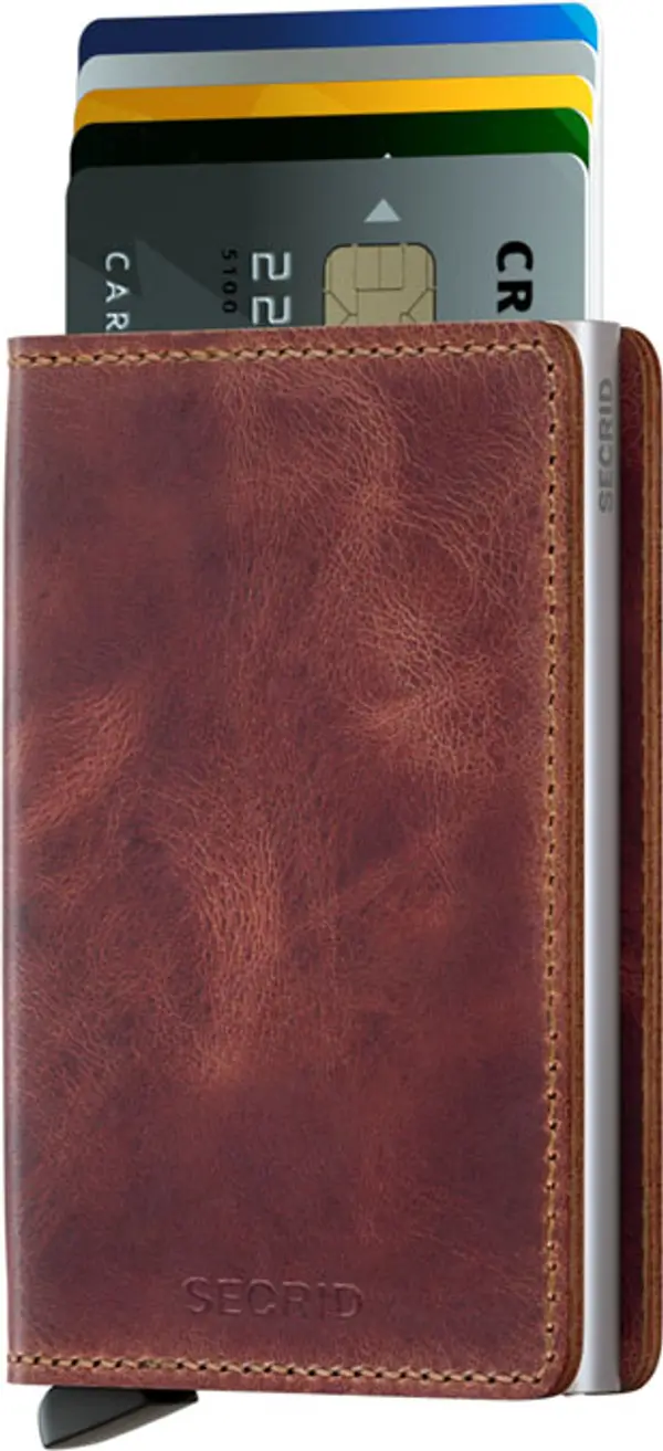 Secrid Secrid Slimwallet Vintage Brown Unisex - Портфейли Secrid - Кафяв - SV-BROWN-One-size - Size: One size