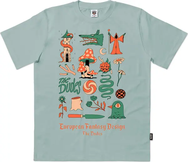 The Dudes The Dudes European Fantasy Design Classic T-Shirt Aloe Мъже - Тениски The Dudes - Тюркоаз - 10073103-M - Size: M