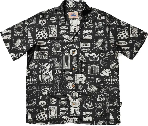 The Dudes The Dudes Flashy Pattern Hawaiian Shirt Мъже - Риза The Dudes - Черен - 10037462-M - Size: M