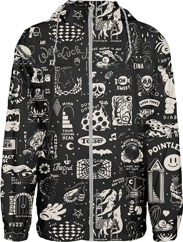 The Dudes The Dudes Flashy Pattern Windbreaker Мъже - Якета The Dudes - Черен - 10049962-M - Size: M