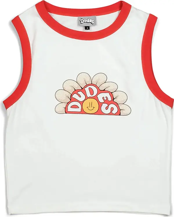 The Dudes The Dudes Flowa Women Tank Top Off-White Жени - Тениски The Dudes - Бял - 101629-SS24-L - Size: L