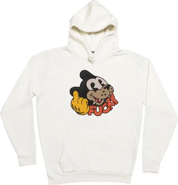 The Dudes The Dudes Fucky Classic Hoody Almond Milk Мъже - Суитшърти и блузи с качулка The Dudes - Бял - 111667-SS24-XL - Size: XL