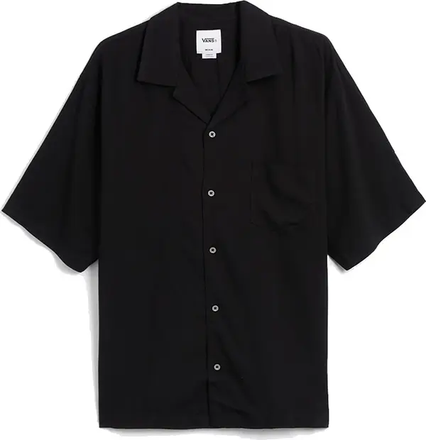 Vans Vans LX Premium Camp Collar Woven Short Shirt Мъже - Тениски Vans - Черен - VN000GVXBLK-S - Size: S