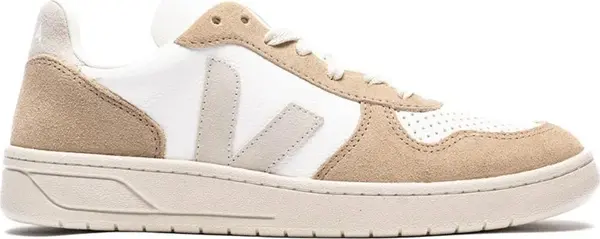 Veja Veja V-10 CHROMEFREE LEATHER WHITE NATURAL SAHARA Жени - Спортни обувки Veja - Бял - VX0503298A-3 - Size: 3