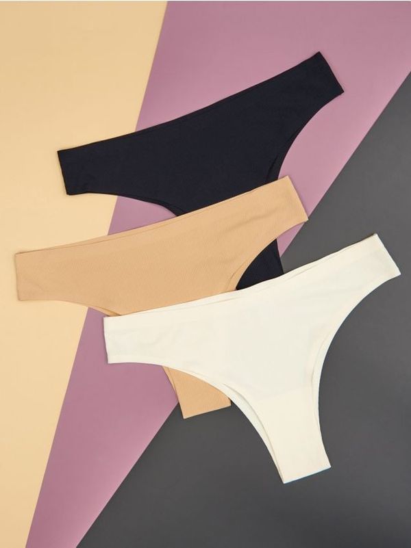 Sinsay Sinsay - Бикини бразилки, 3 броя - черeн