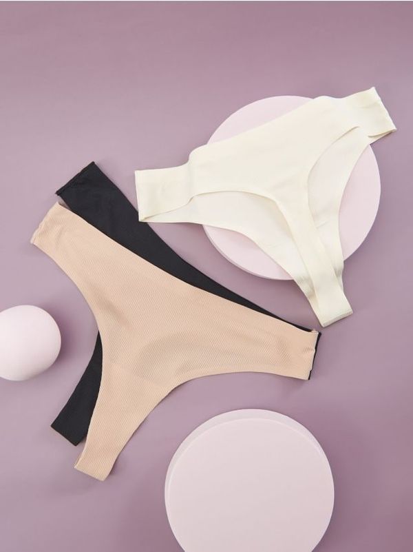 Sinsay Sinsay - Бикини стринг, 3 броя - черeн