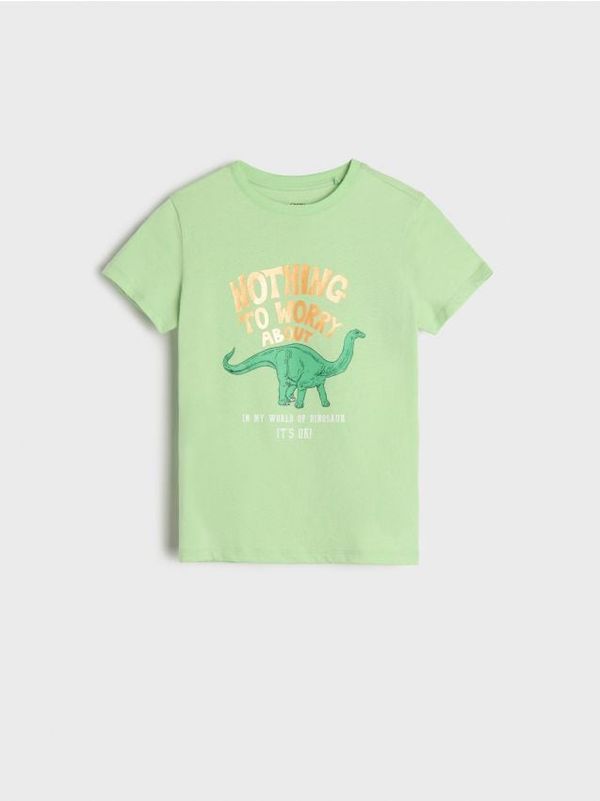 Sinsay Sinsay - Блуза с дълъг ръкав и принт - светлозелено