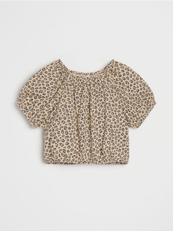Sinsay Sinsay - Блуза с леопардов принт - бежово