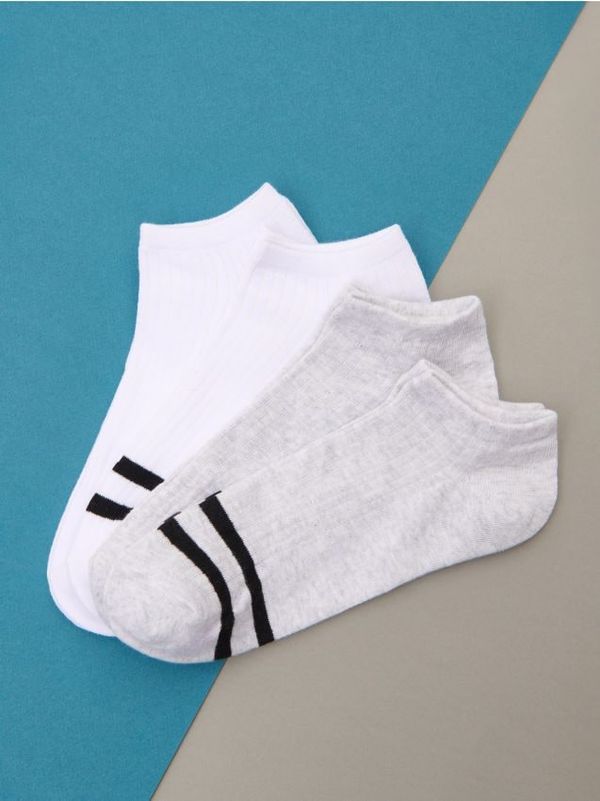 Sinsay Sinsay - Чорапи, 4 чифта - Светло сиво